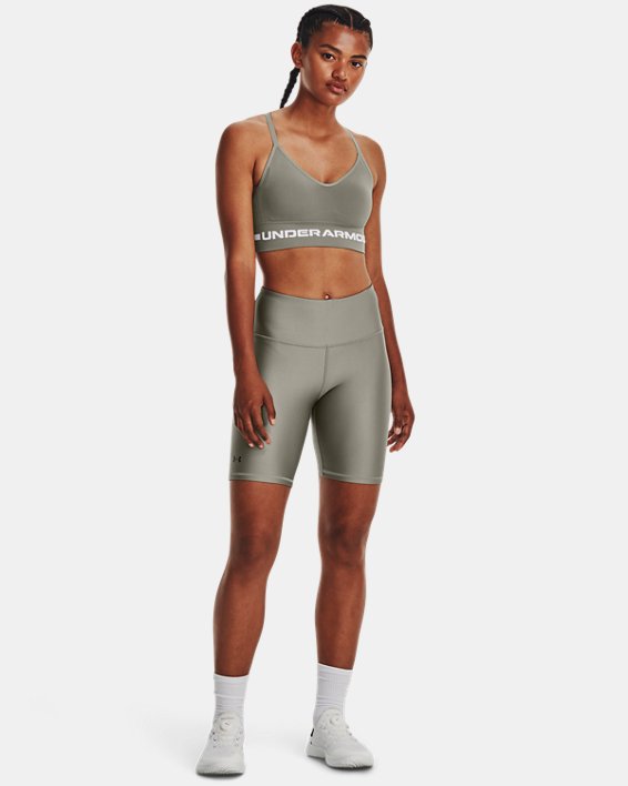 Women's HeatGear® Bike Shorts, Green, pdpMainDesktop image number 2